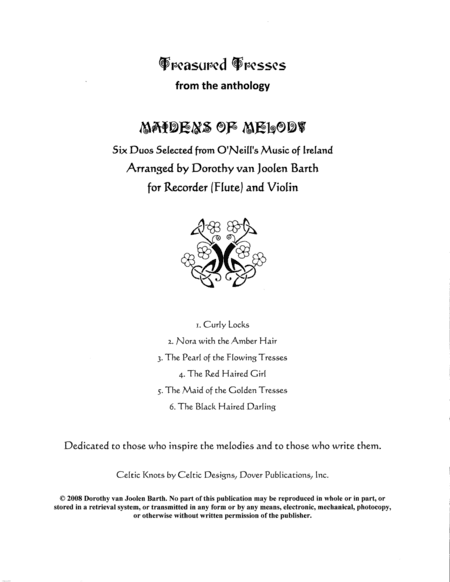Treasured Tresses (6 Duos) (arr. Dorothy van Joolen Barth)