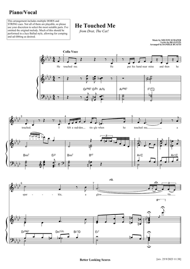 She (he) Touched Me (arr. Daniele Buatti)