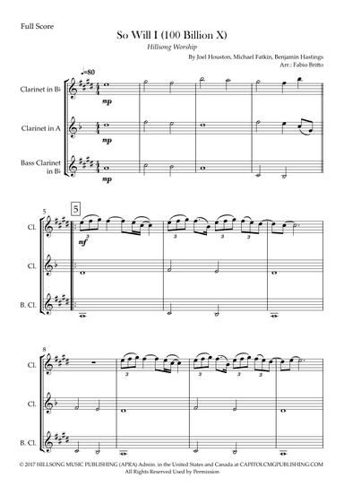 So Will I (100 Billion X) (arr. Fabio Britto)
