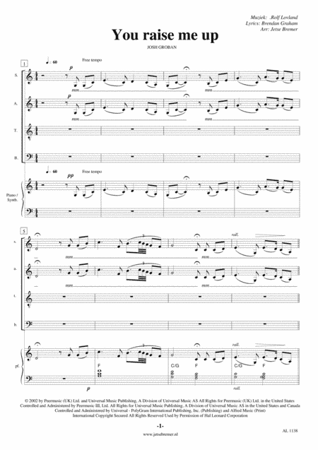 You Raise Me Up (arr. Jetse Bremer)