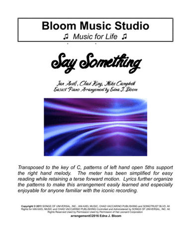 Say Something (arr. Edna J. Bloom)