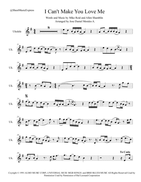 I Can't Make You Love Me (arr. Jose Daniel Morales A.)