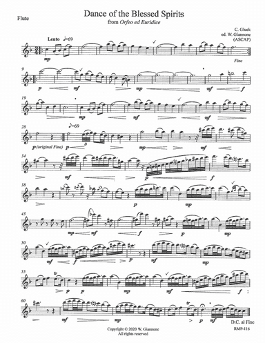 Gluck - Dance of the Blessed Spirits (arr. W. Giannone)