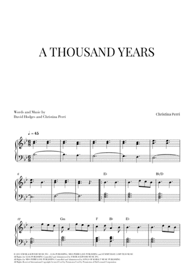 A Thousand Years (arr. Cadenza Editions)