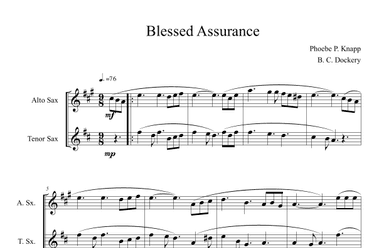 Blessed Assurance (Alto and Tenor Sax Duet) (arr. B. C. Dockery)