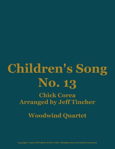 Children's Song No. 13 (arr. Jeff Tincher)