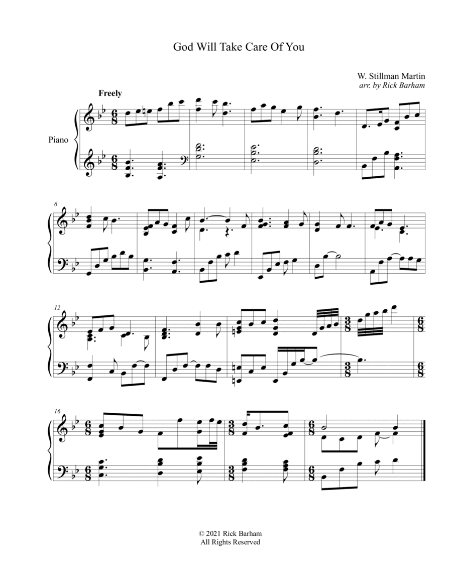 God Will Take Care Of You (arr. Rick Barham)