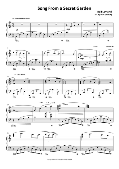 Song From A Secret Garden (korean Version) (arr. Leah Ginzburg)