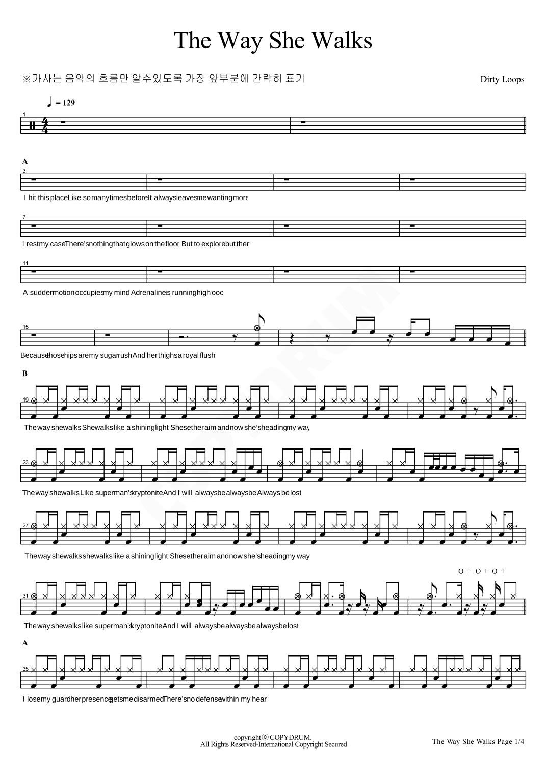 The Way She Walks (arr. COPYDRUM)