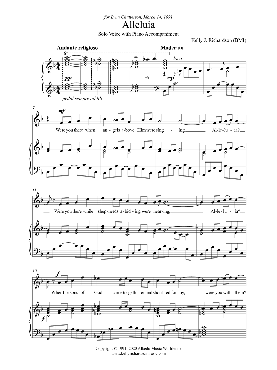 Alleluia for High Voice