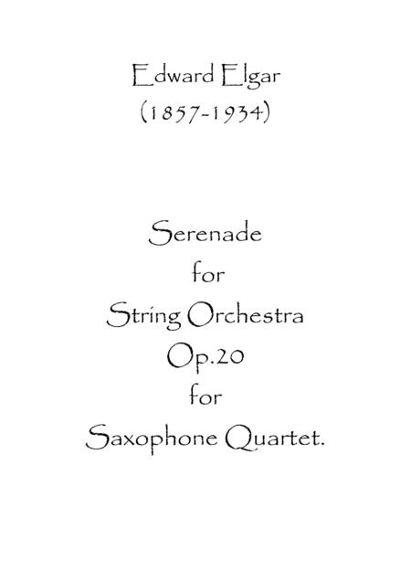 Serenade For Strings Op.20 (arr. Spence Bundy)