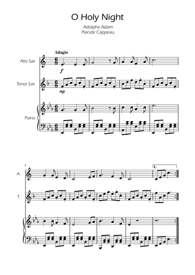 O Holy Night - Sax Duet w/ Piano (arr. Ygor Nunes)