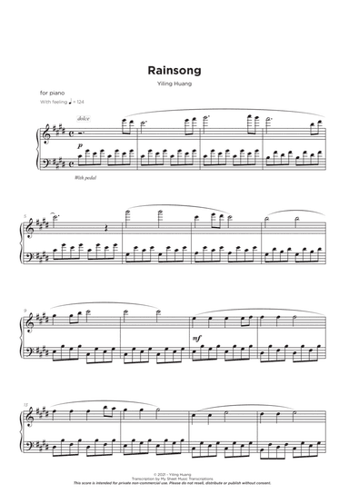 Rainsong Piano Solo by Yiling Huang