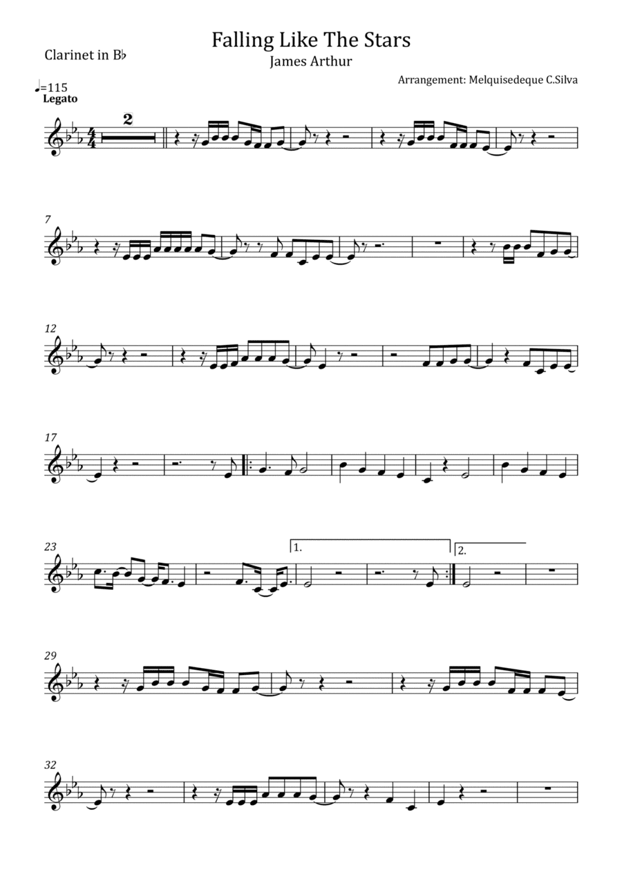 Falling Like The Stars (arr. Melquisedeque C.Silva)