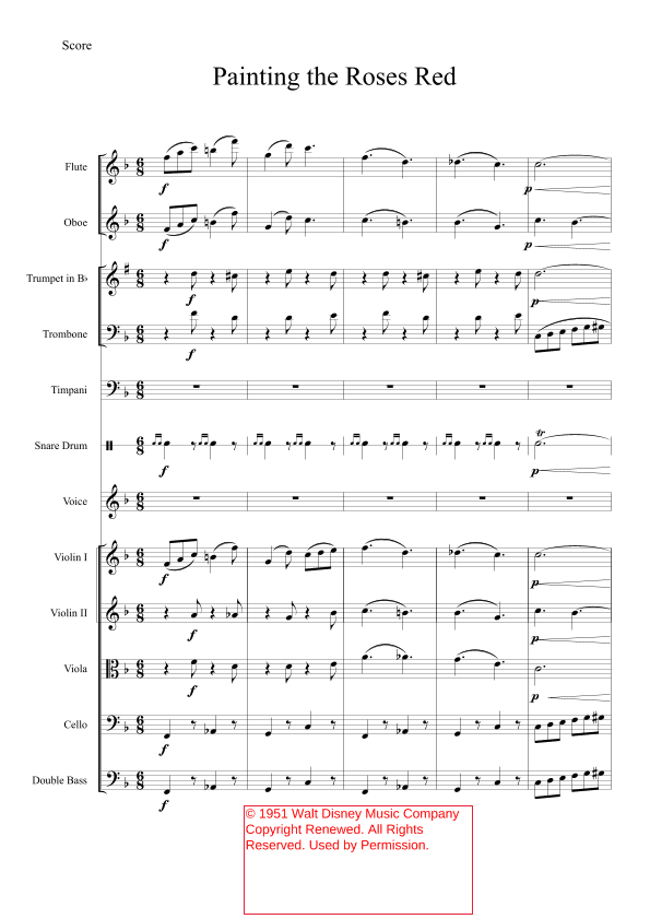 Painting The Roses Red - Score Only (arr. Ben Crick)