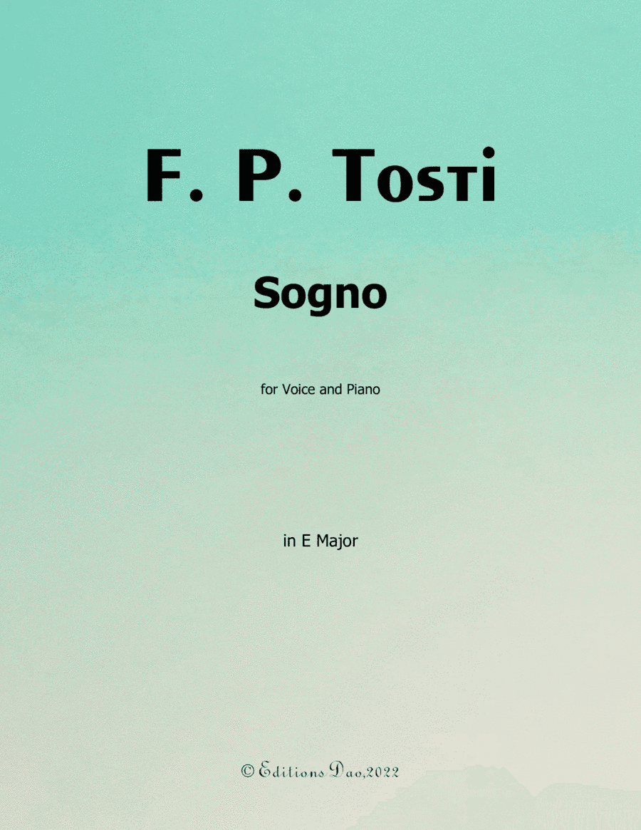Sogno, by Tosti, in E Major (arr. Editions Dao)