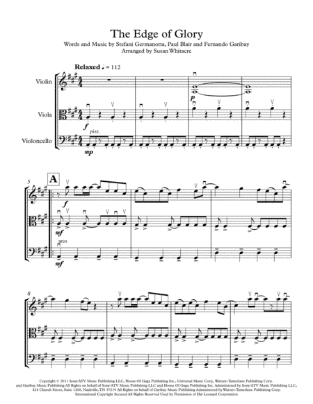 The Edge Of Glory (arr. Susan Whitacre)