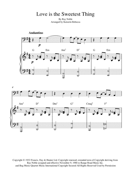 Love Is The Sweetest Thing (arr. Kaiserin Rebecca)