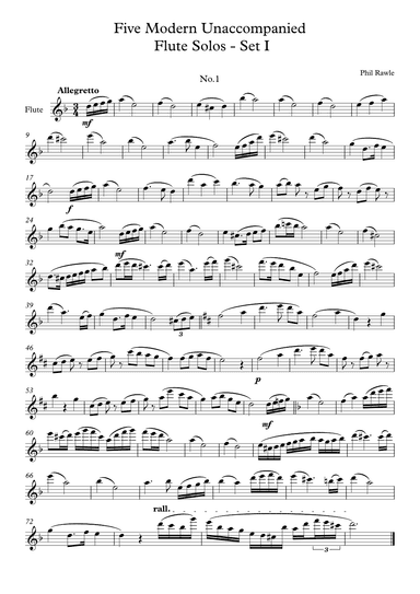 Five Modern Unaccompanied flute Solos - Set I