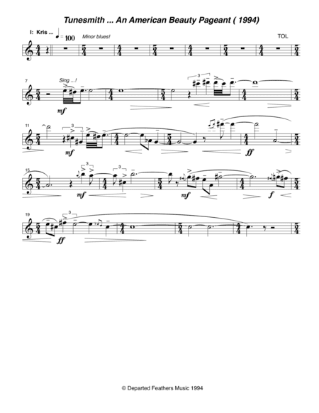 Tunesmith ... An American Beauty Pageant (1994) violin part