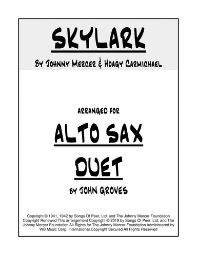 Skylark (arr. John Groves)