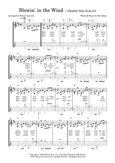 Blowin' In The Wind (arr. Winter Sparrow)