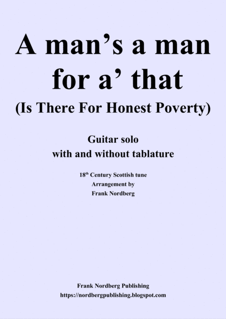 A Man's a Man for A' That (solo guitar - with and without tablature) (arr. Frank Nordberg)