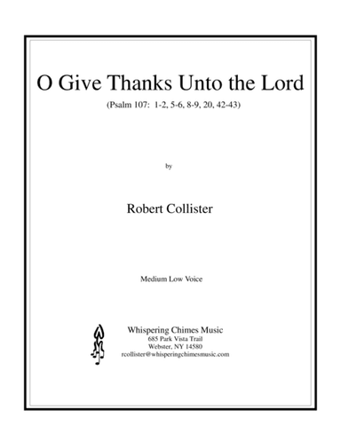 O Give Thanks Unto the Lord (medium low voice)