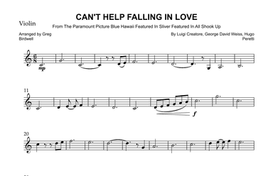 Can't Help Falling In Love (arr. Greg Birdwell)