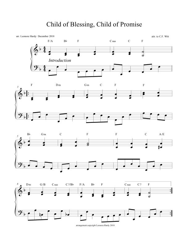 Child of Blessing, Child of Promise (arr. Leonora Hardy)