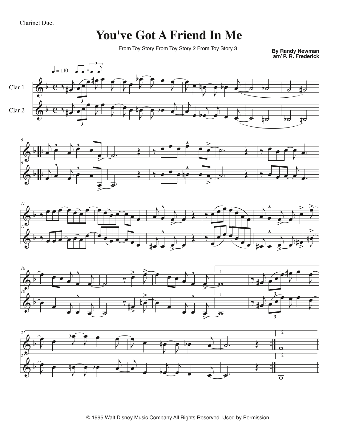 You've Got A Friend In Me (arr. P. R. Frederick)