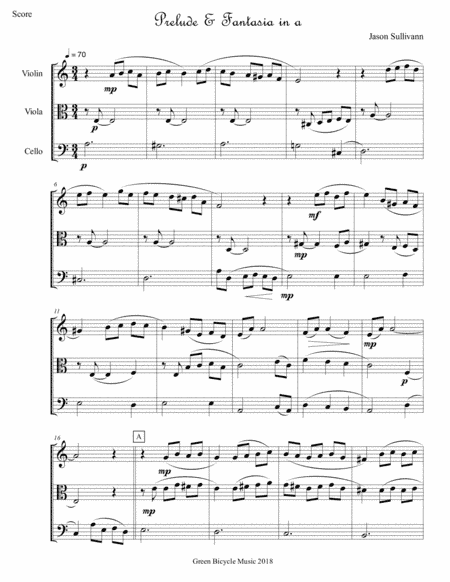 Prelude & Fantasia in a for String Trio