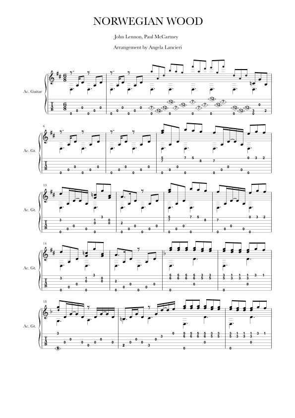 Norwegian Wood (this Bird Has Flown) (arr. Angela Lancieri)