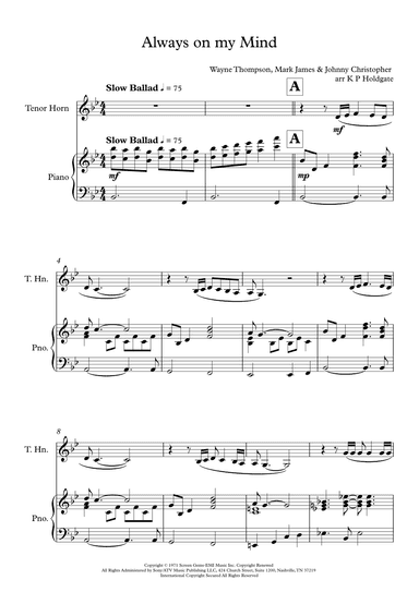 Always On My Mind (arr. Kevin P Holdgate)