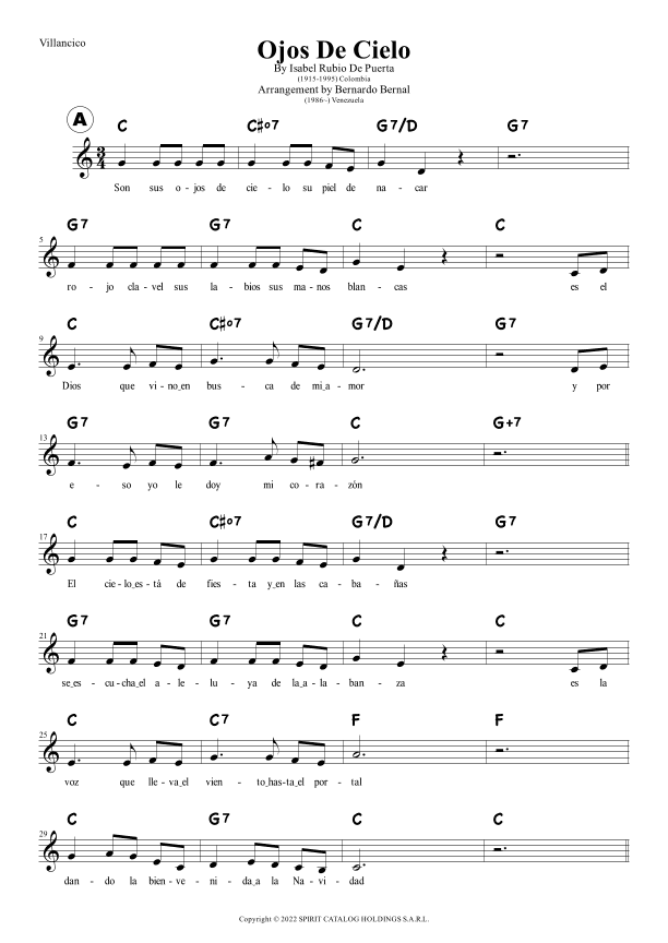 Ojos De Cielo (arr. Bernardo Bernal Hidalgo)