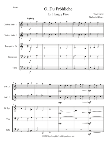 O Du Fröhliche (for Hungry Five) (arr. Nathaniel Hontz)