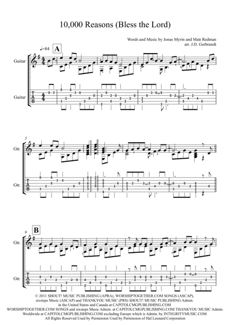 10,000 Reasons (Bless The Lord) (arr. J.D. Gerbrandt)