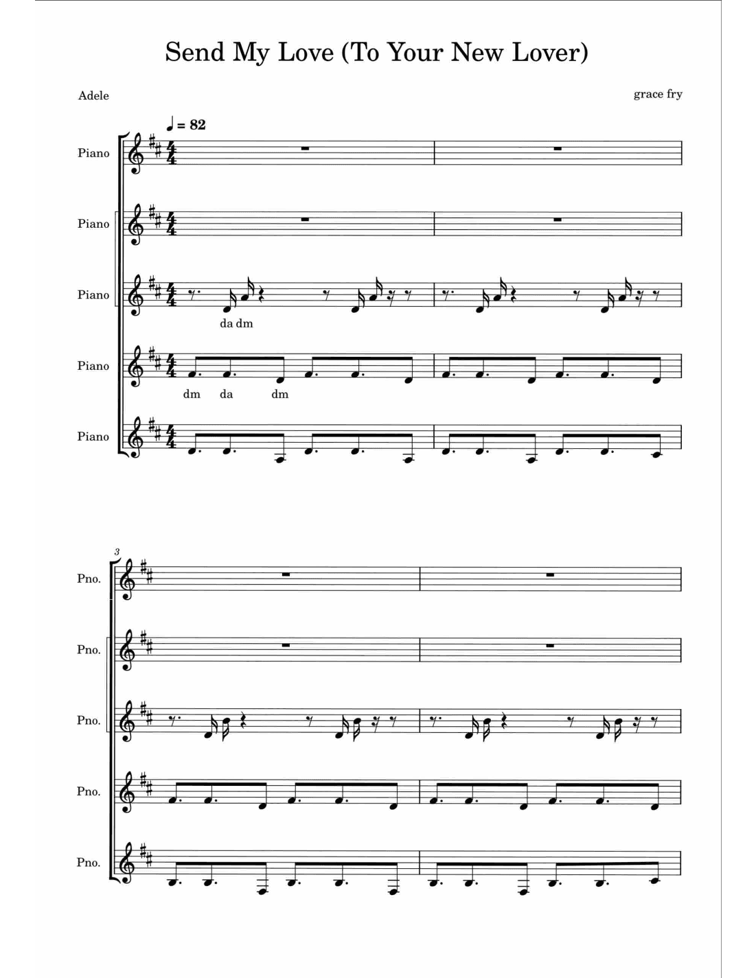 Send My Love (to Your New Lover) (arr. Grace Fry)