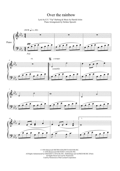 Over The Rainbow (from The Wizard Of Oz) (arr. Stefano Sposetti)