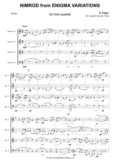 Nimrod from Enigma Variations (arr. Sjoerd van der Veen)