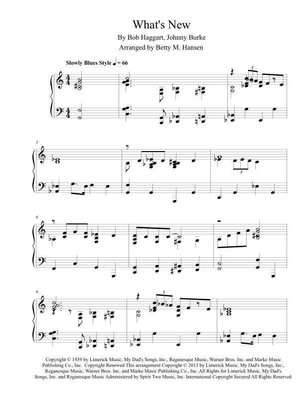 What's New? (arr. Betty M. Hansen)