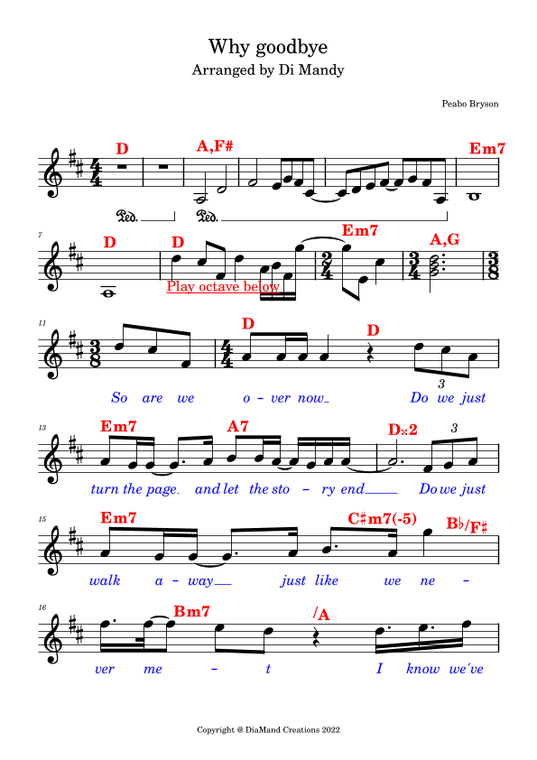 Why Goodbye (arr. Di Mandy)