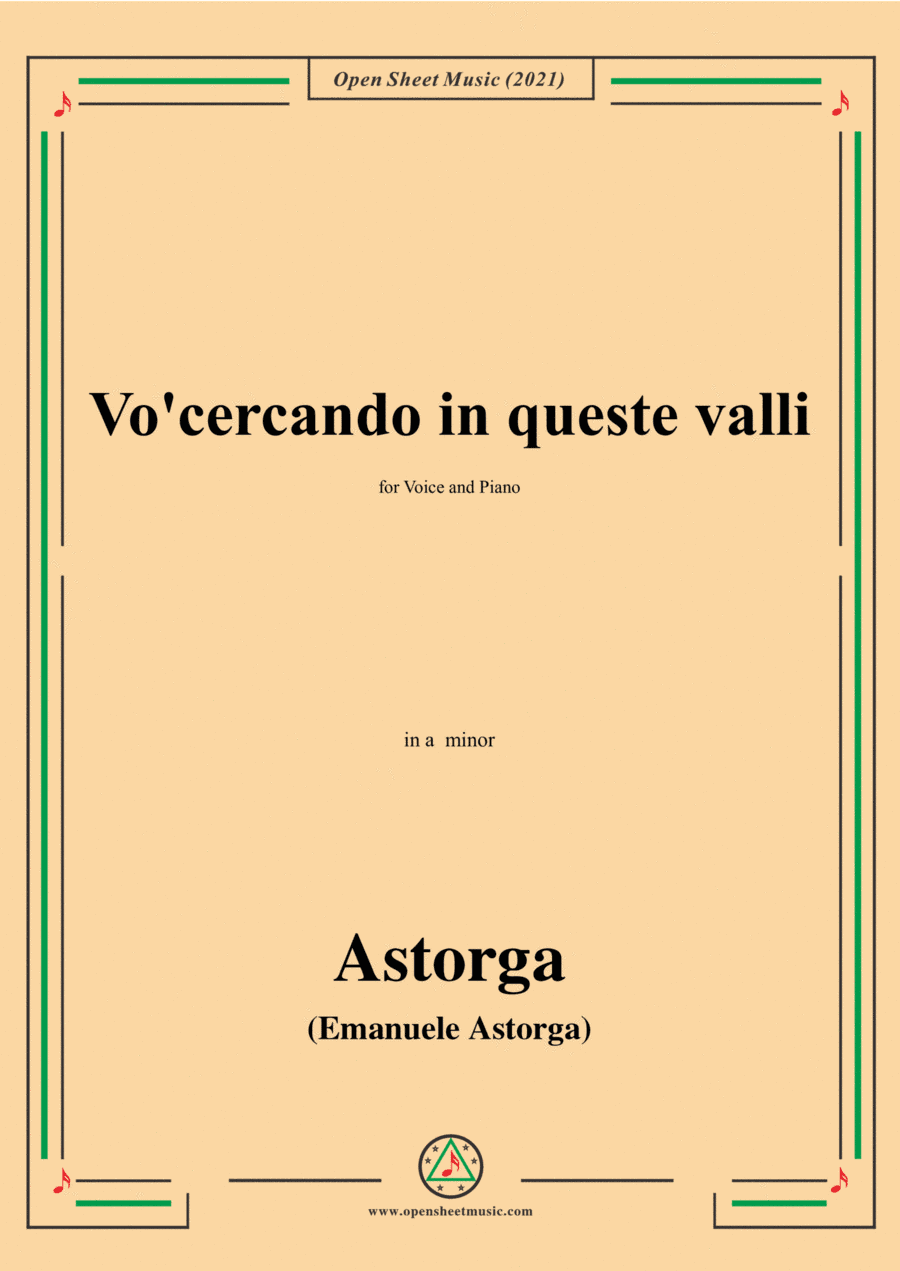 Astorga-Vocercando in queste valli,in a minor,for Voice and Piano (arr. Open Cloud)