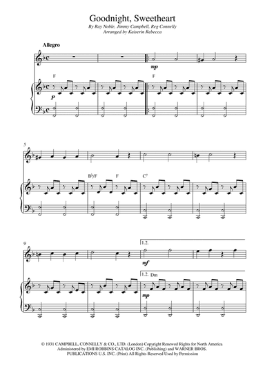 Goodnight Sweetheart (arr. Kaiserin Rebecca)