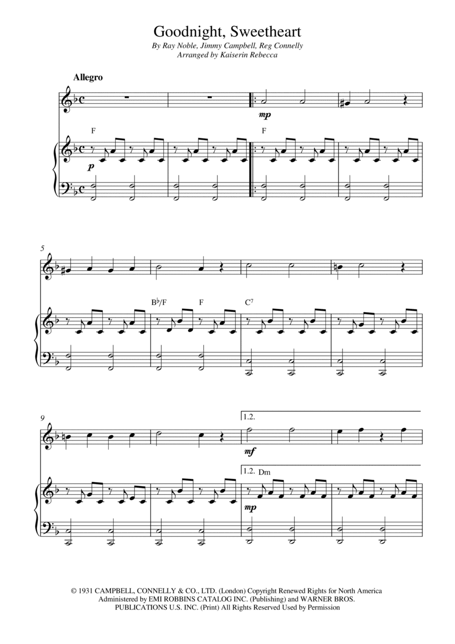 Goodnight Sweetheart (arr. Kaiserin Rebecca)