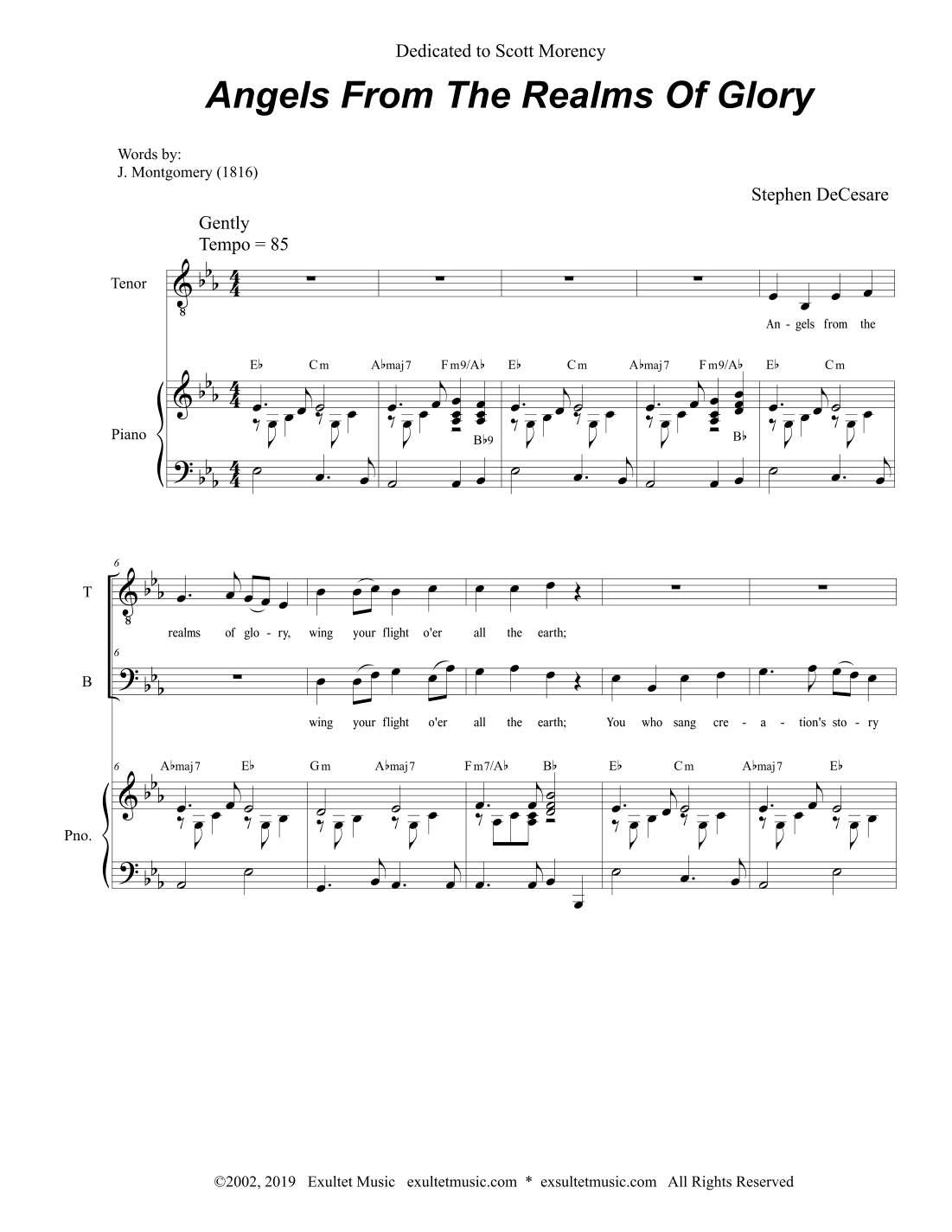 Angels From The Realms Of Glory (Duet for Tenor and Bass Solo)
