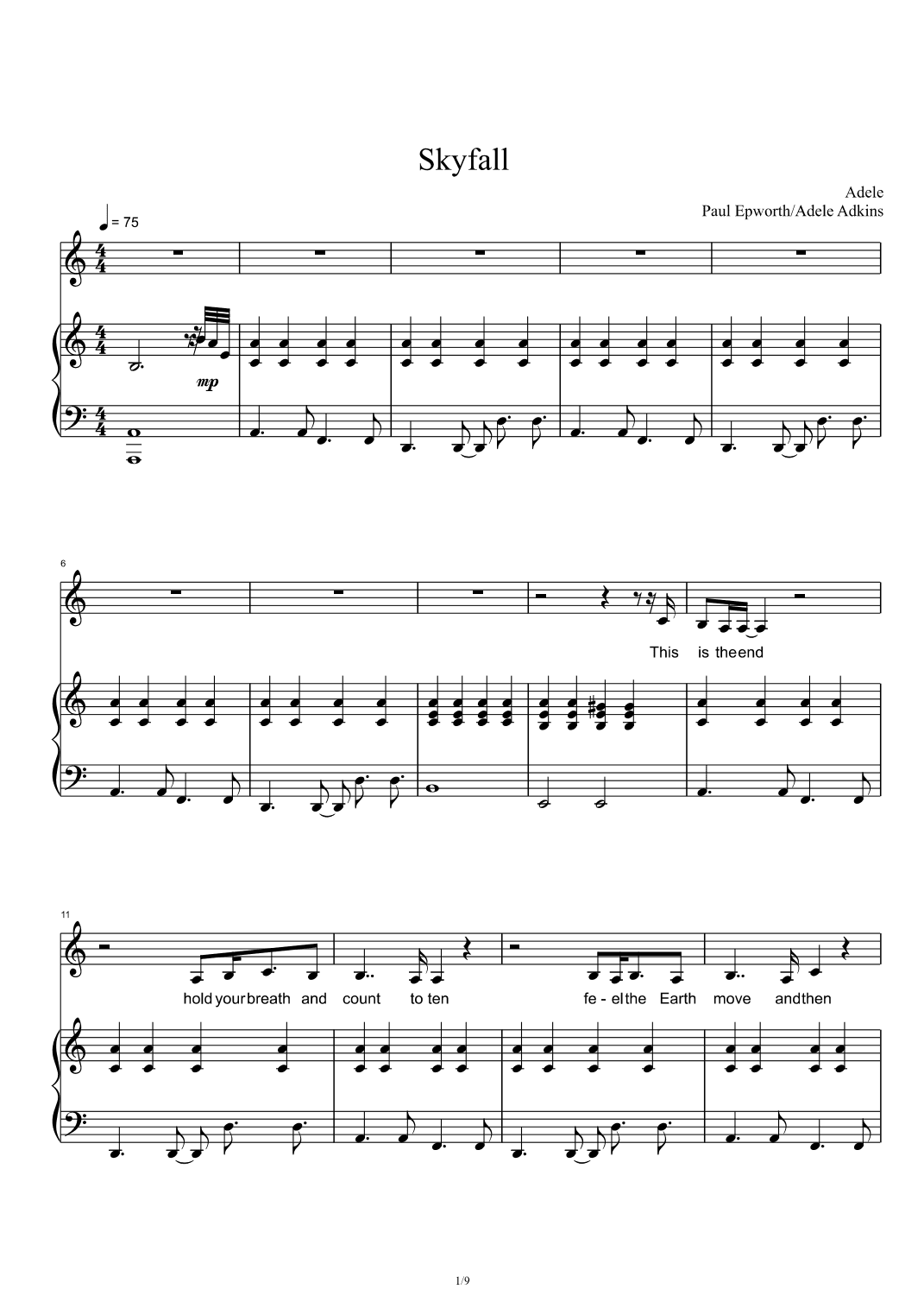 Skyfall (arr. Adele Adkins)