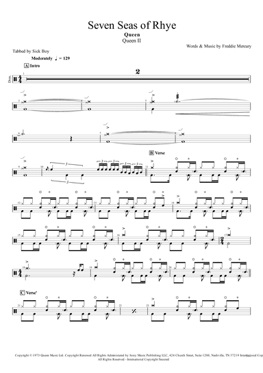 Seven Seas Of Rhye (arr. Sick Boy)