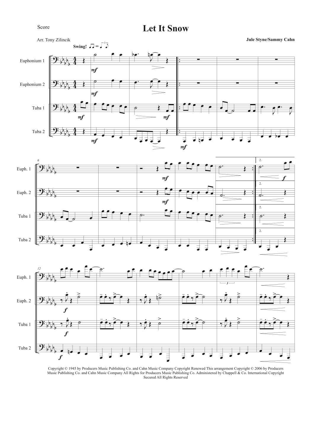 Let It Snow! Let It Snow! Let It Snow! (arr. Tony Zilincik)