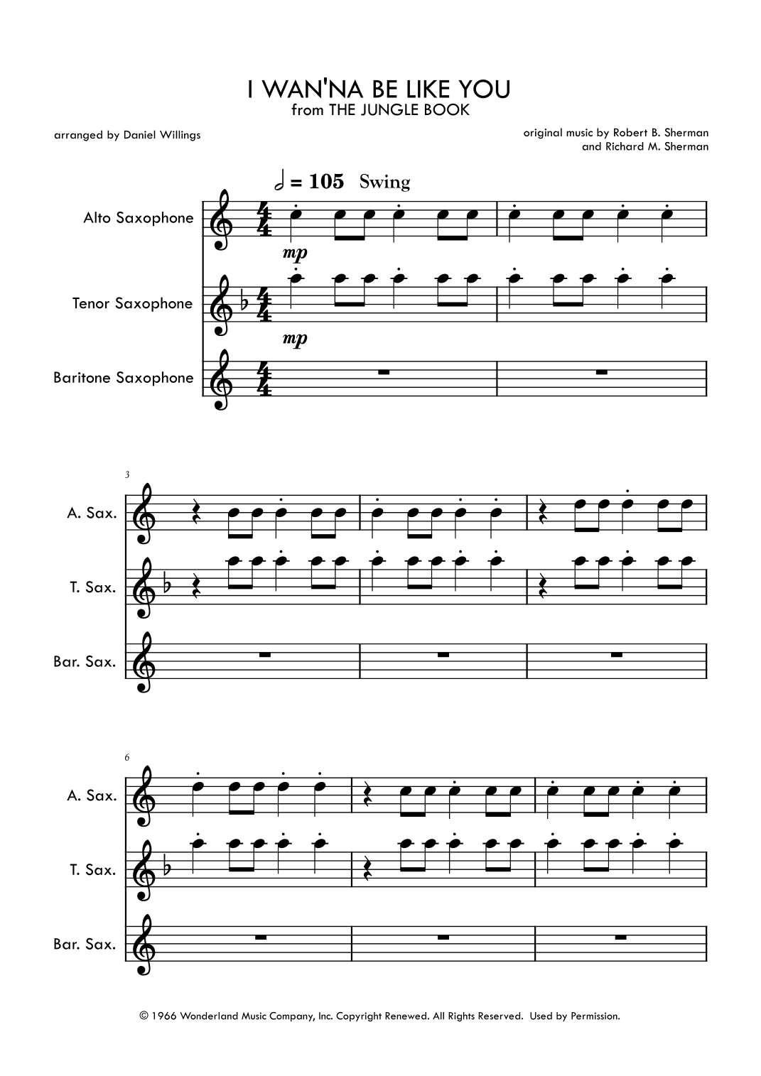 I Wan'na Be Like You (the Monkey Song) (arr. Daniel Willings)